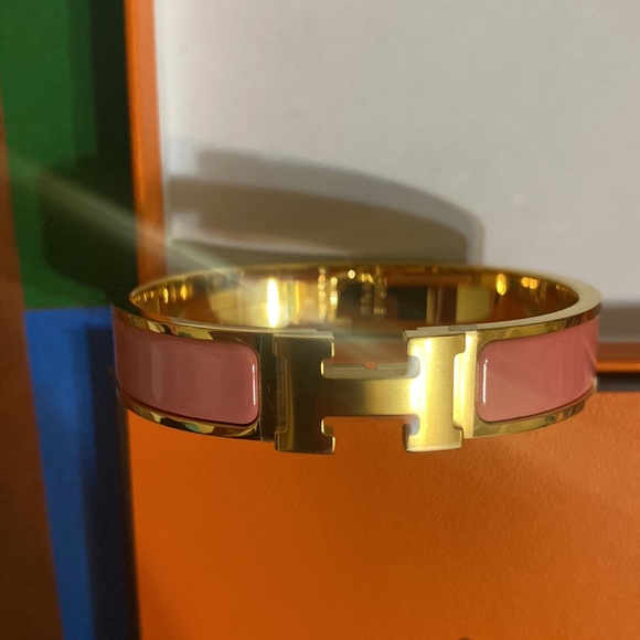 NEW HERMÈS CLIC H BRACELET PINK - Picture 13 of 17